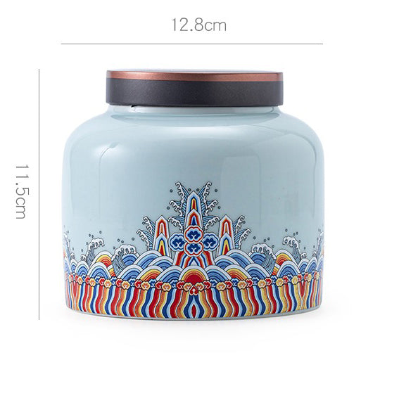 Porcelain tea caddy with airtight seal, ideal for loose leaf tea storage