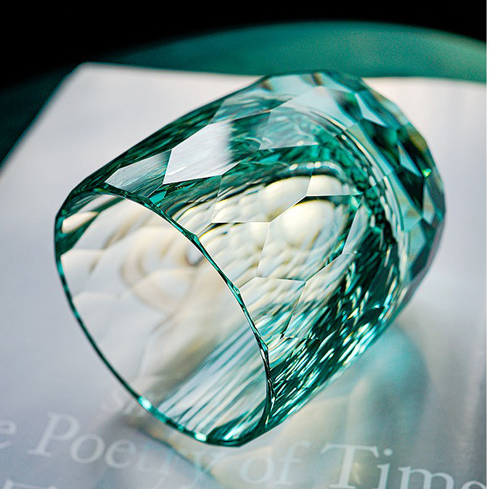 Luxury crystal whiskey glass in elegant wooden box for gifts