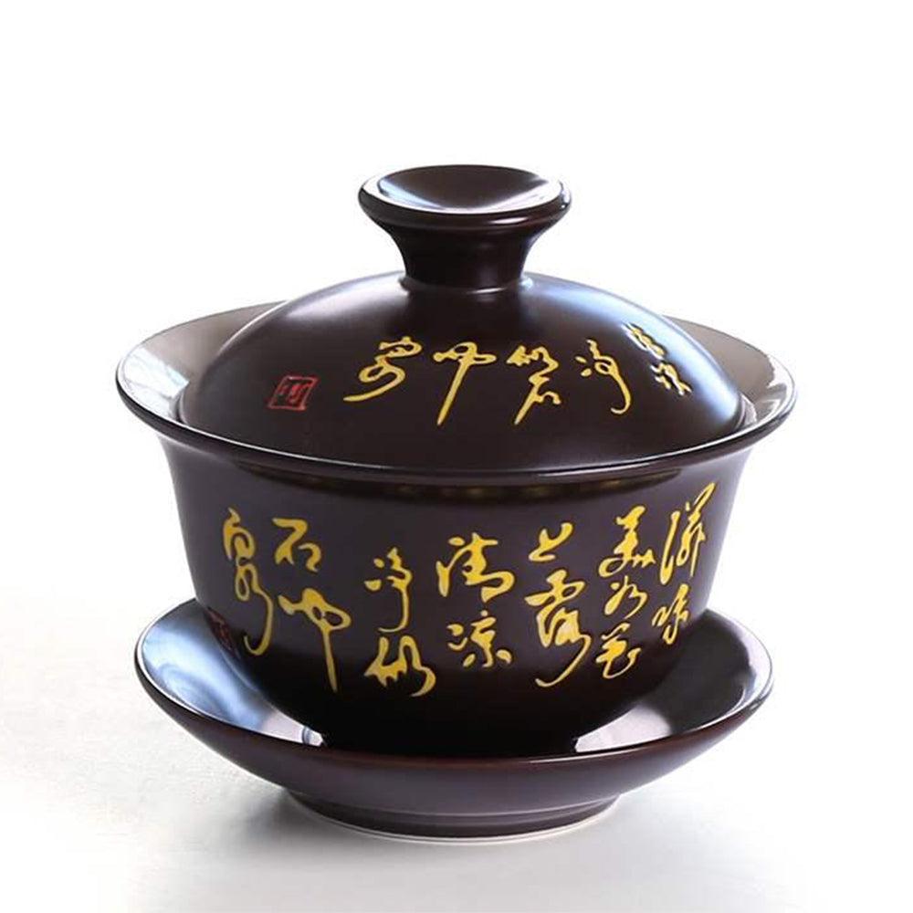 Elegant Maitreya Buddha tea set with induction cooker, perfect for tea brewing.
