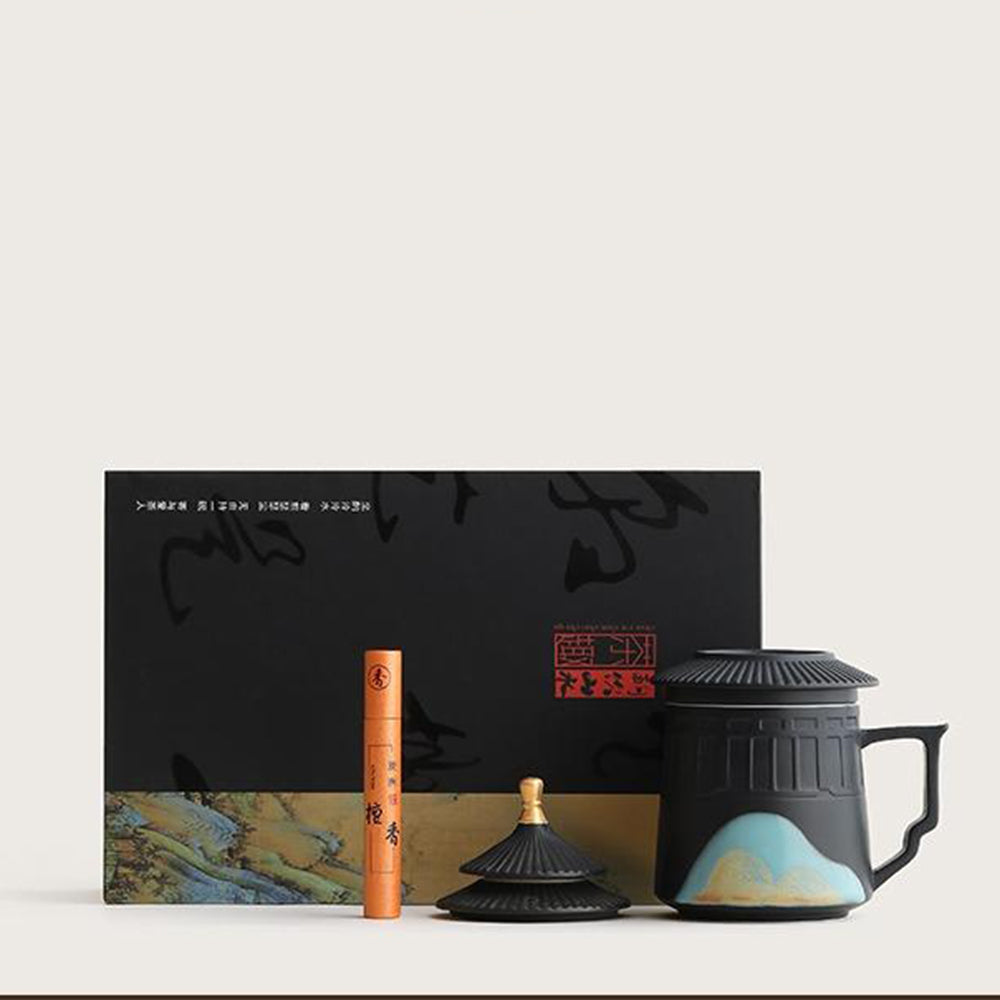 Close-up of the unique tea cup gift for her with tripod design
