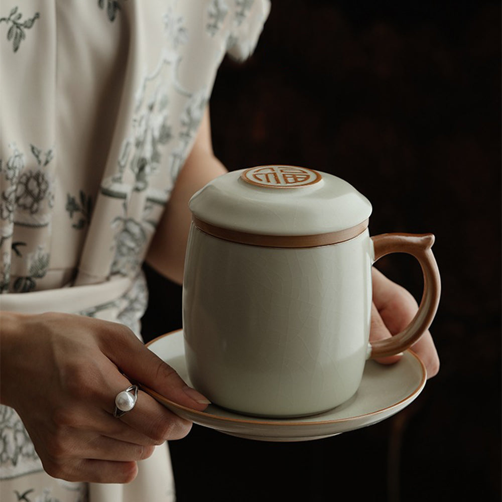 High-quality porcelain tea cup set in a beautiful gift box, showcasing craftsmanship.