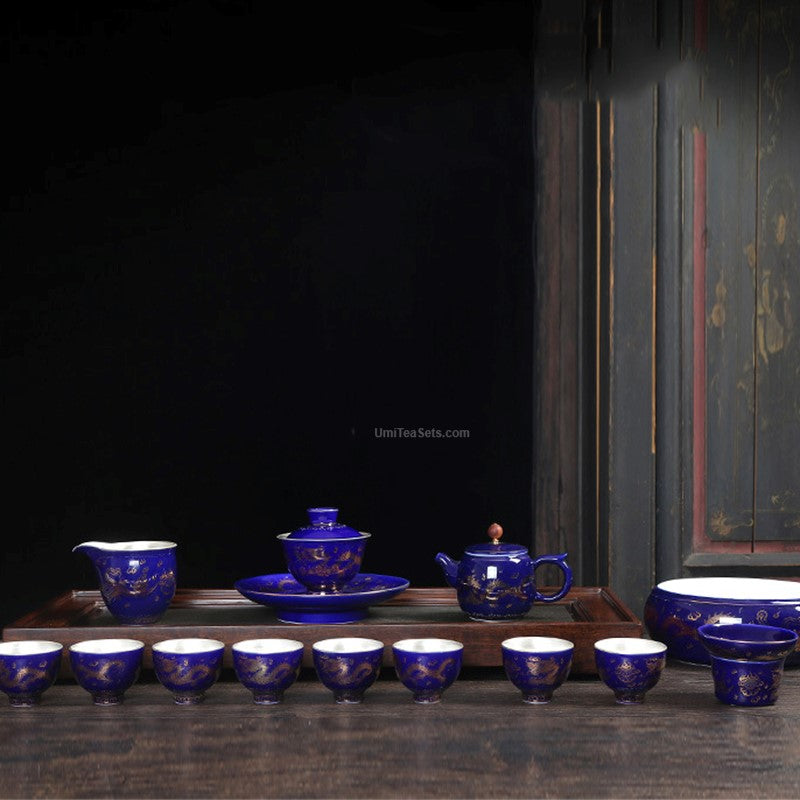 Gift box presentation of the porcelain tea set, ideal for gifting or display.