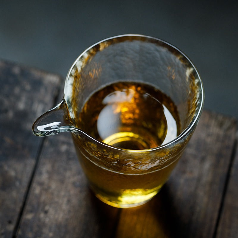 Kyōka glass tea cup styled as part of a Japanese gift set