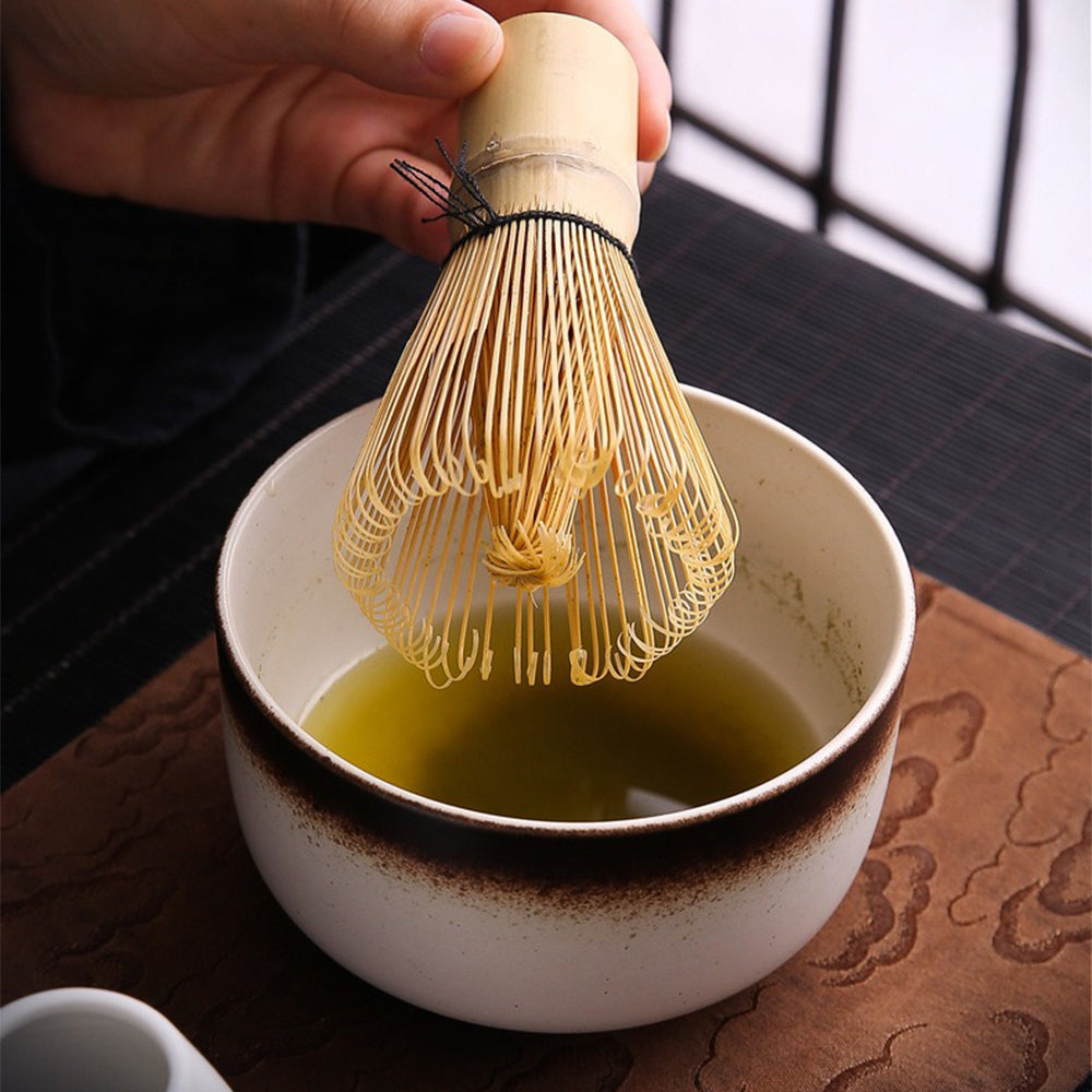 Ceramic matcha bowl showcasing its elegant design, perfect for serving matcha tea.