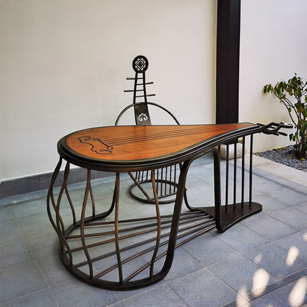 View of the entire Chinese tea table set in a luxurious setting, highlighting its artistic and cultural appeal