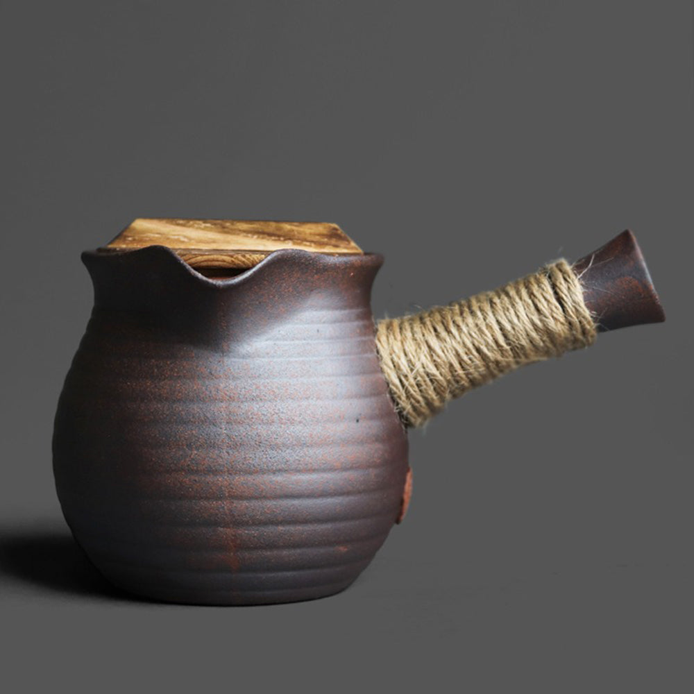Elegant Kyusu pot showcasing silver to gold gradient, perfect for tea lovers.