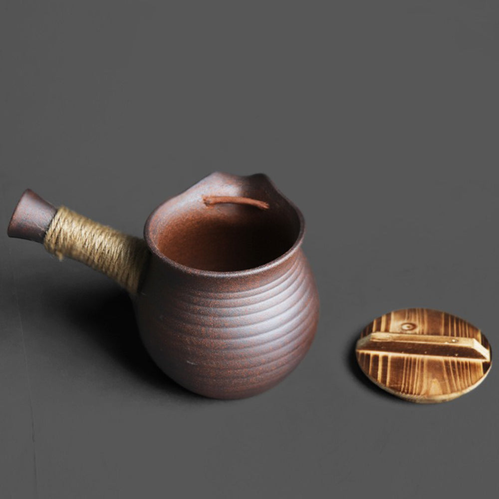 Elegant Kyusu pot showcasing silver to gold gradient, perfect for tea lovers.
