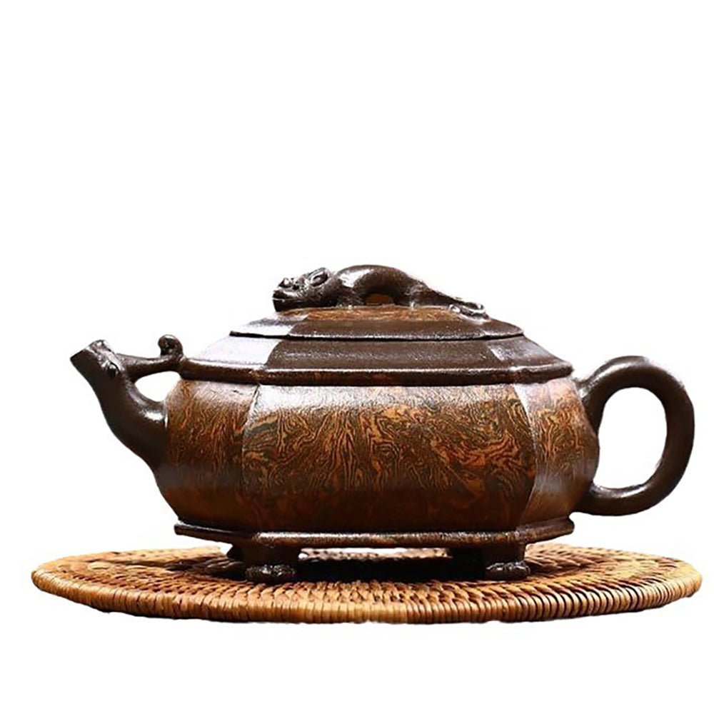 Close-up of Artisan Chilong Dragon Motif Teapot showcasing intricate details and craftsmanship.