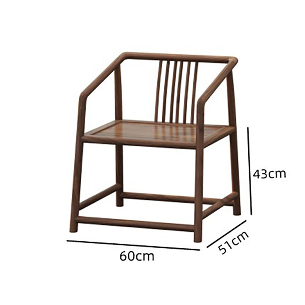 Side view highlighting the sturdy, graceful legs and storage shelf of the wooden tea table