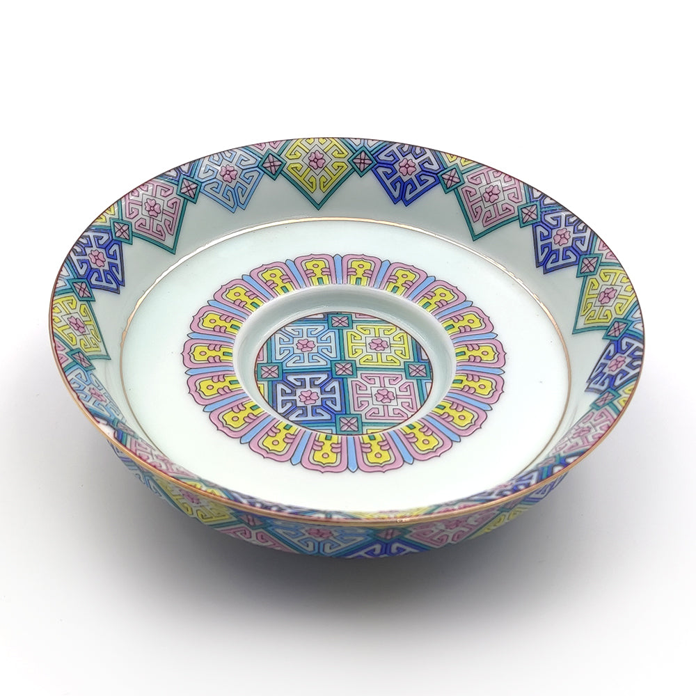 Elegant porcelain Gaiwan with peony flower design, ideal for tea preparation
