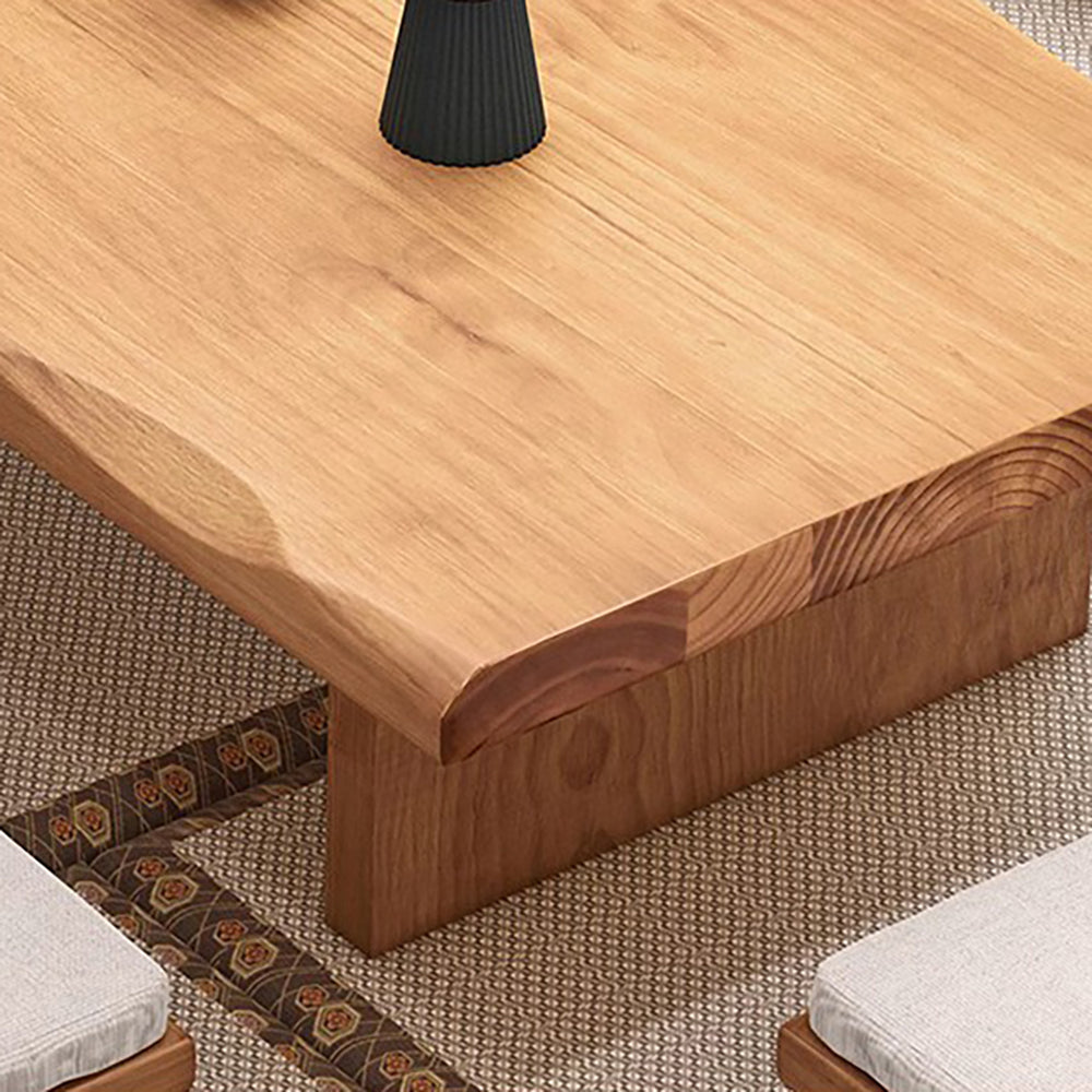 Comfortable cushion detail on the affordable pine wood low table set.