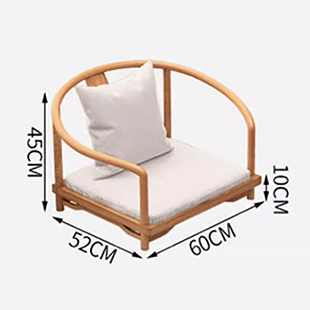 Comfortable cushion detail on the affordable pine wood low table set.