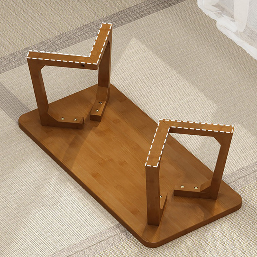 Close-up of the rounded corners of the bamboo furniture, ensuring safety for families.
