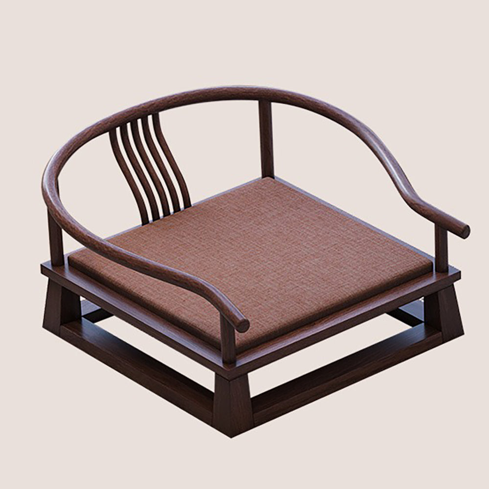 Elegant black walnut Japanese tea table showcasing intricate wood grain and smooth finish.