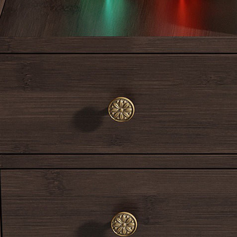 Elegant Chinese tea trolley on wheels made of nanmu wood, showcasing traditional craftsmanship