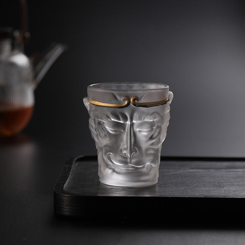 The Eco-Friendly Borosilicate Glass Tea Cup on a wooden table, illustrating its practical use.