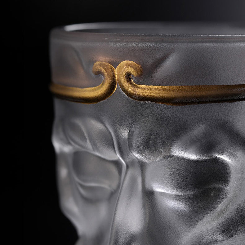Eco-friendly borosilicate glass tea cup showcasing its elegant design and heat-resistance.