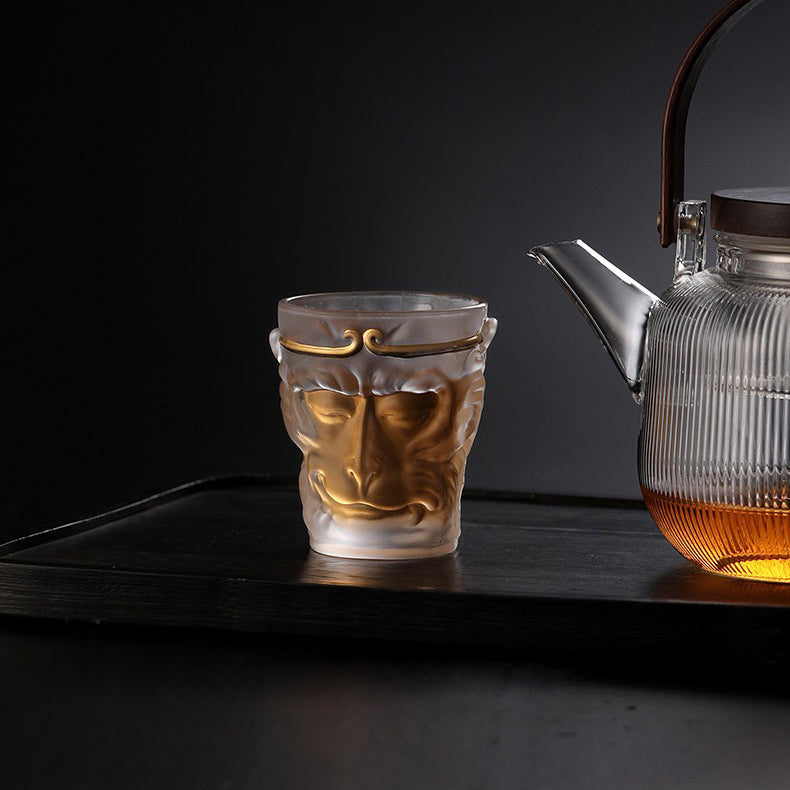 Eco-friendly borosilicate glass tea cup showcasing its elegant design and heat-resistance.