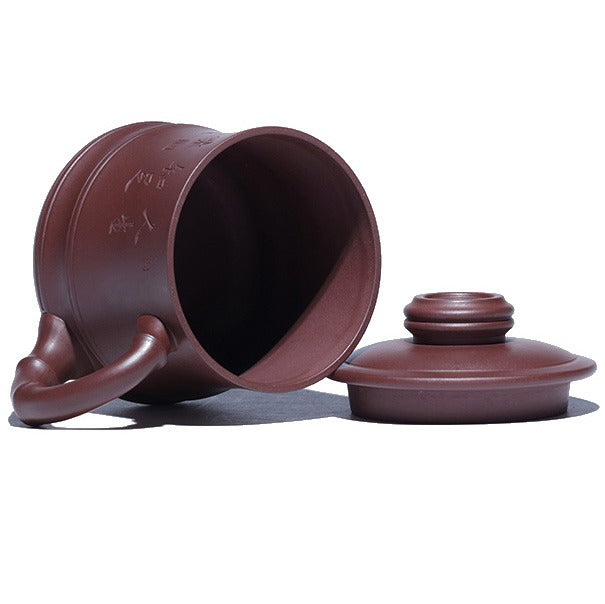 Yixing teacup with bamboo knot design and tea infuser for brewing