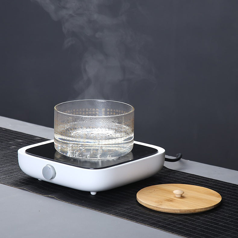 Premium glass tea washer with lid showcasing its elegant design and functionality.