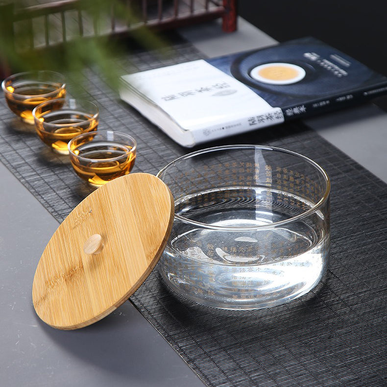 Premium glass tea washer with lid showcasing its elegant design and functionality.