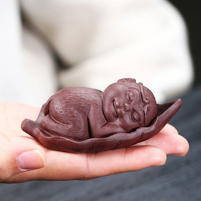 Premium tea pet for collection, highlighting the glossy finish of Yixing clay.