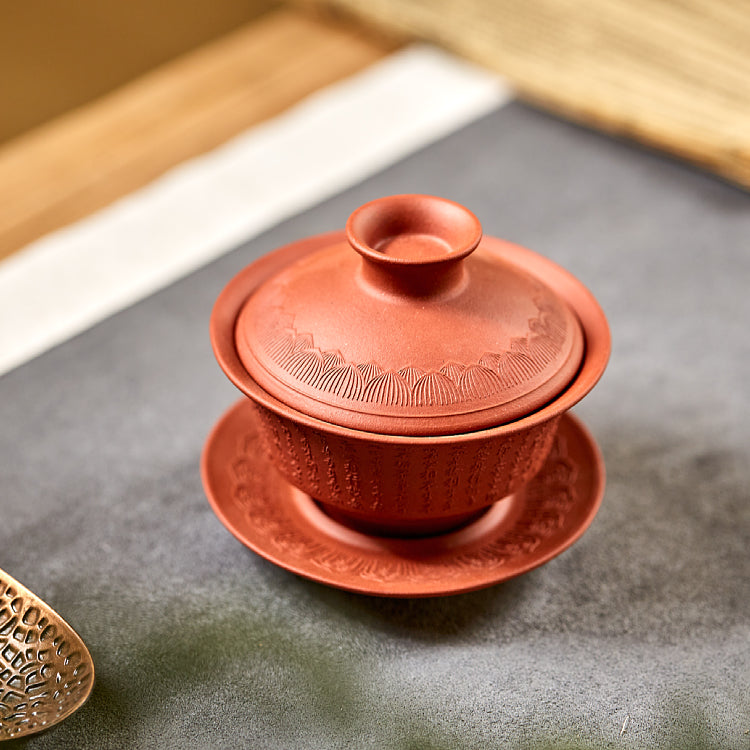 Top view of the Heart Sutra gaiwan demonstrating its elegant craftsmanship.