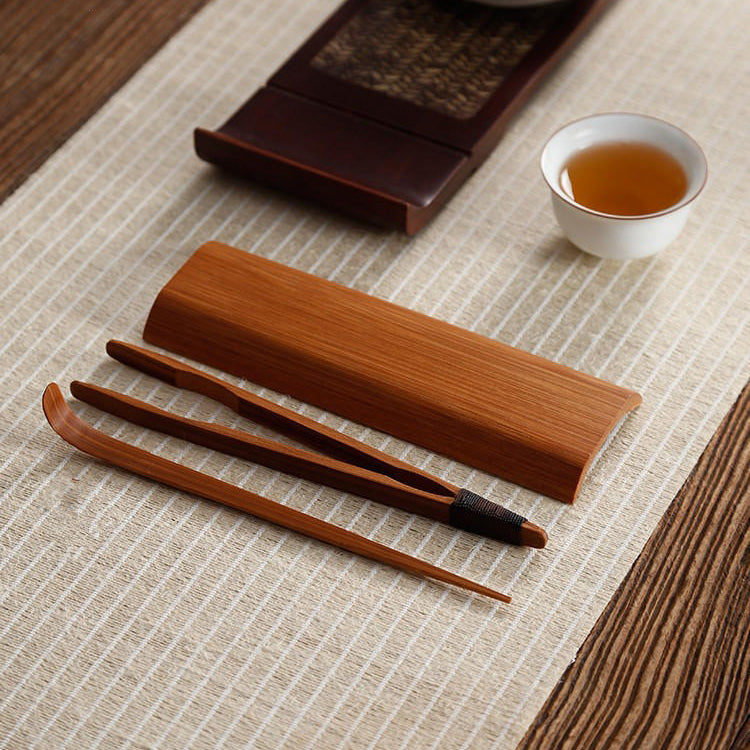 Elegant bamboo tea utensil used in traditional tea ceremonies