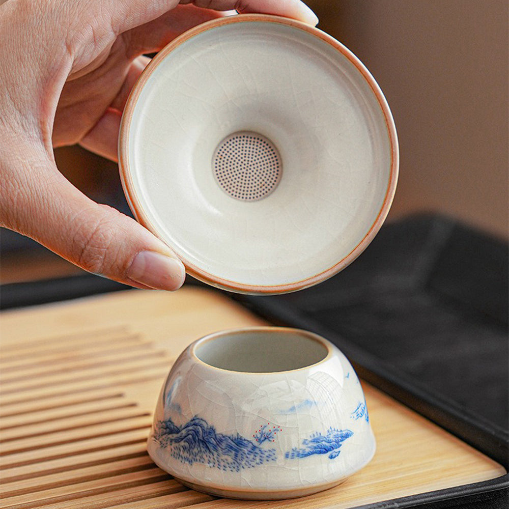 Close-up of affordable gaiwan for tea lovers with smooth glaze and wide mouth for leaf placement