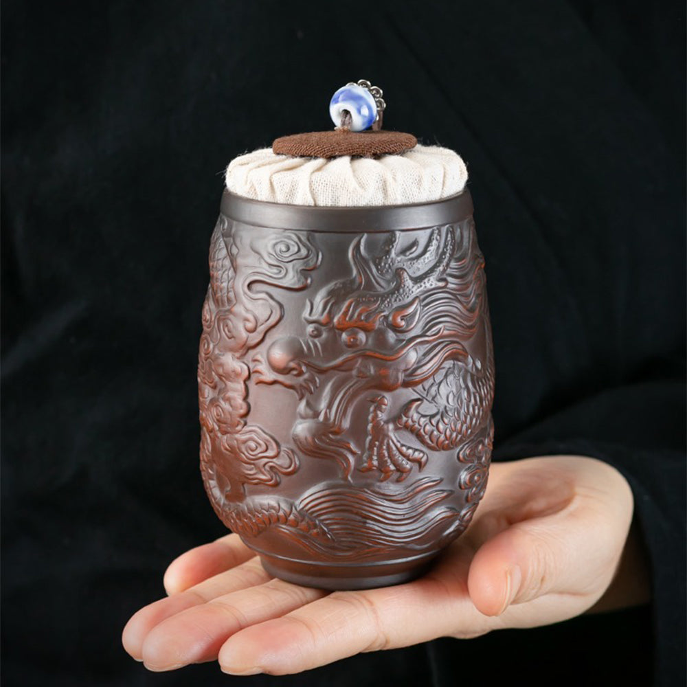 Majestic Dragon Purple Pottery Automatic Tea Set showcasing intricate design and craftsmanship.