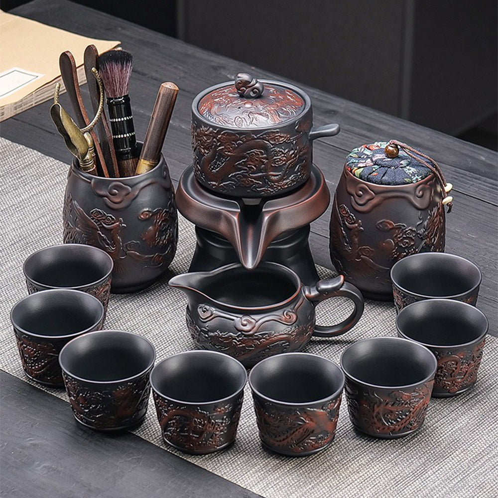 Elegant purple clay tea cups with heat-resistant design for tea enthusiasts