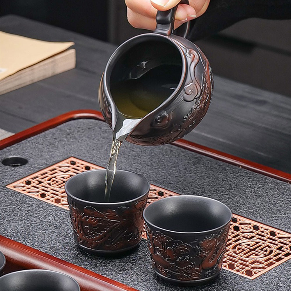 Elegant purple clay tea cups with heat-resistant design for tea enthusiasts