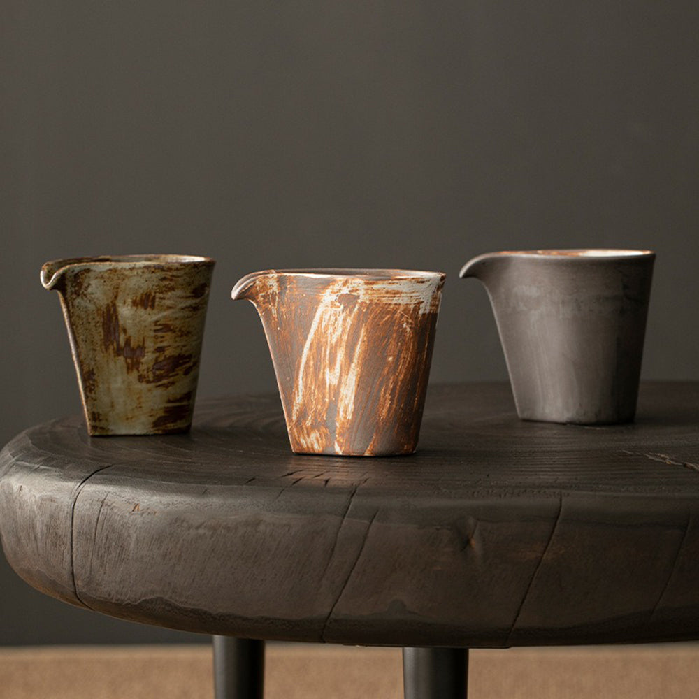 Stylish fair cup made from coarse pottery, perfect for tea lovers and collectors