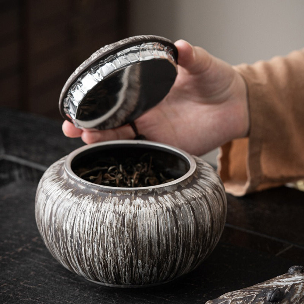 Modern mystical ceramic tea box for gift or elegant tea storage in kitchen