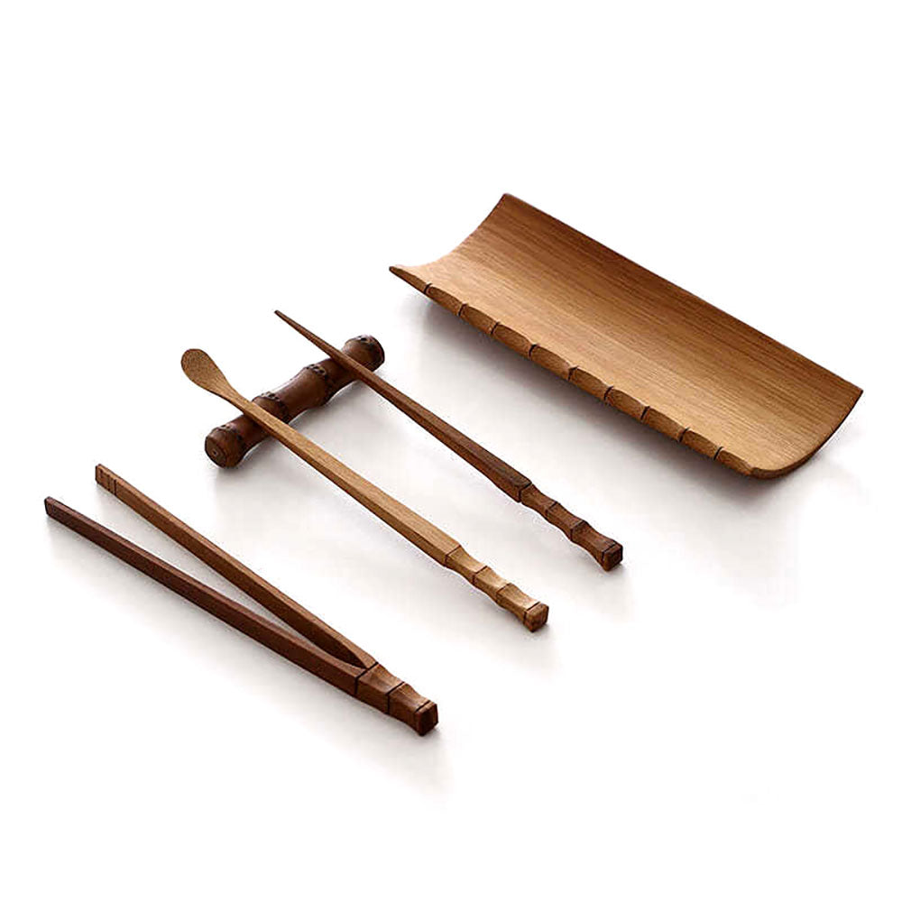 Handcrafted bamboo cha he used in gongfu tea ritual, showing its hemispherical design