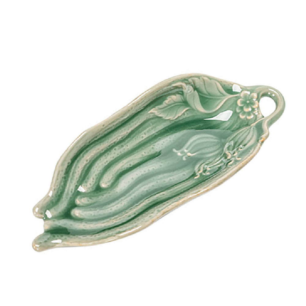 Artisan Jade Porcelain Bergamot Tea Holder from above, highlighting its elegant design.