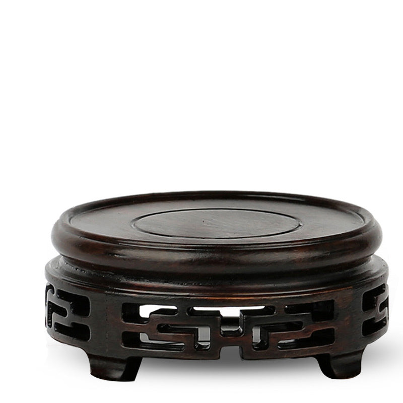 Elegant ebony wood teapot stand with traditional Chinese design for home decor