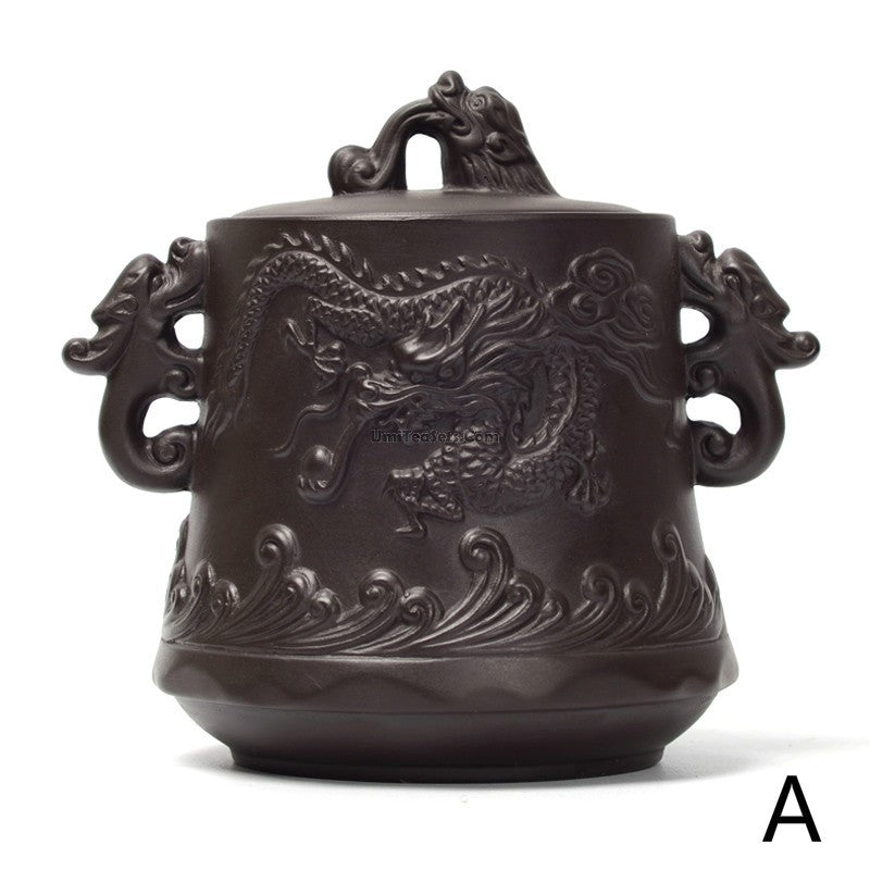 High-quality tea canister made from premium purple clay, ideal for preserving the flavor of tea.