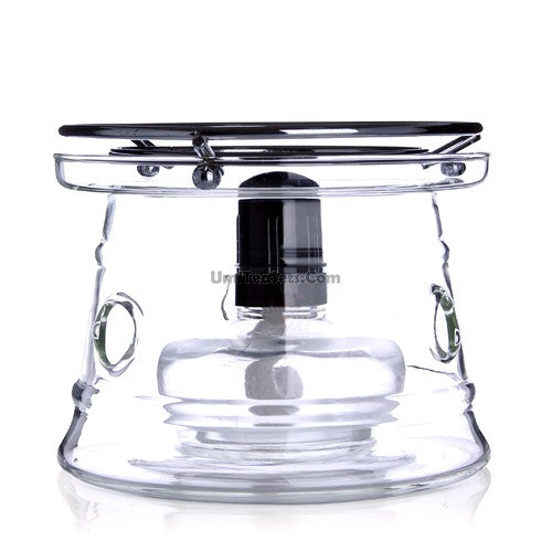 Glass teapot with alcohol burner for keeping tea hot